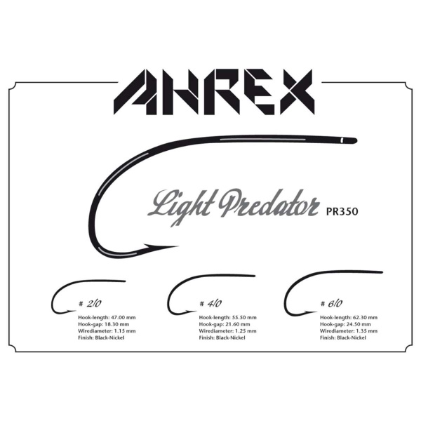 Ahrex Pr350 Light Predator, Barbed #4/0 Fly Tying Hooks